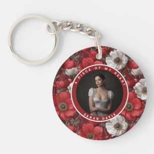 Artistic Sympathy Gifts Floral Anemones Key Ring