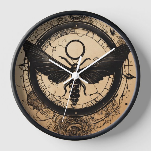 "Artistic Tattoo-Inspired Clock" Clock (Front)