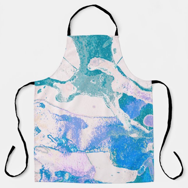Artistic Texture. Bright Violet Border. Violet Art Apron (Front)