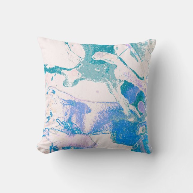 Artistic Texture. Bright Violet Border. Violet Art Cushion (Front)