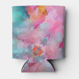 Artistic Texture: Colourful Abstract Wallpaper Can Cooler