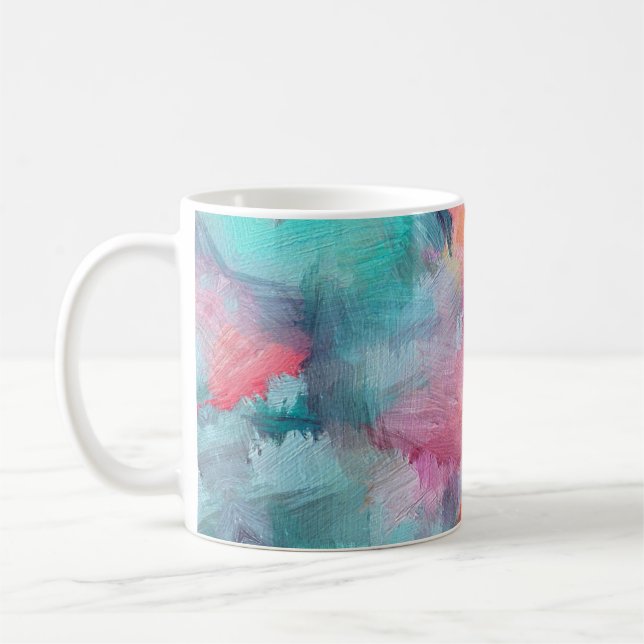 Artistic Texture: Colourful Abstract Wallpaper Coffee Mug (Left)