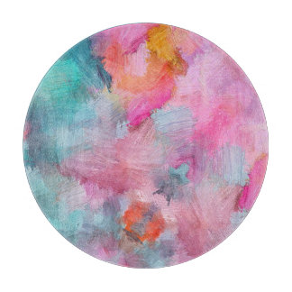Artistic Texture: Colourful Abstract Wallpaper Cutting Board