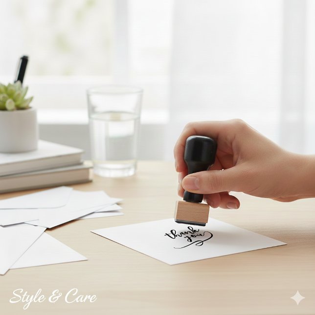 Artistic Thank You Rubber Stamp in 1 Inch Size (Artistic Thank You Rubber Stamp in 1 Inch Size)