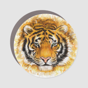 Artistic Tiger Face Car Magnet
