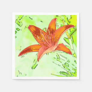 Artistic Tiger Lily Paper Napkins