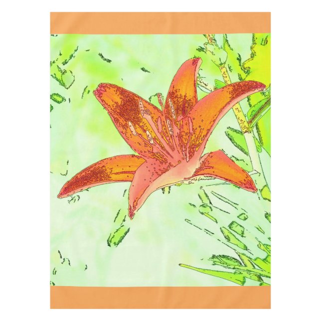 Artistic Tiger Lily Tablecloth (Front)