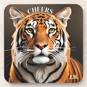 Artistic Tiger Portrait Big Cat Coaster