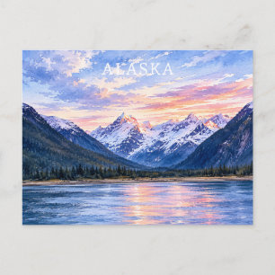 Artistic Travel Lovers Alaska Coastal Scenery  Postcard