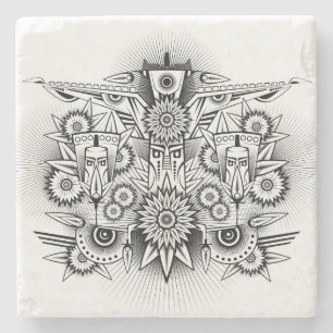 Artistic Tribal Design Stone Coaster
