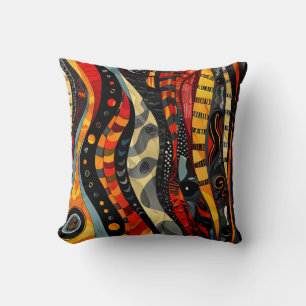 Artistic Tribal Waves Cushion