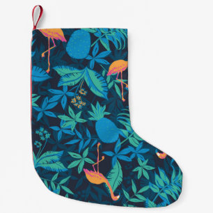 Artistic Tropical: Flamingo Pineapple Pattern. Small Christmas Stocking