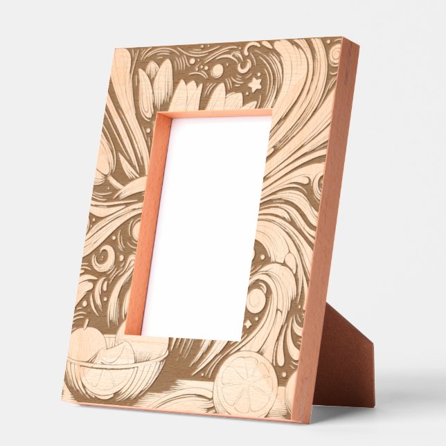 Artistic Tulips And Oranges Etched Frames (Left)