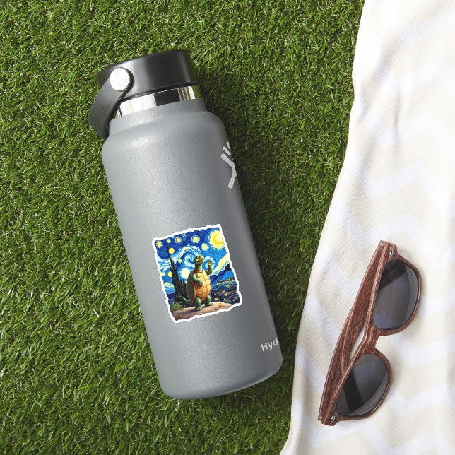 Artistic Turtle Shirt  Starry Night Turtle (1) (HydroFlask Insitu)