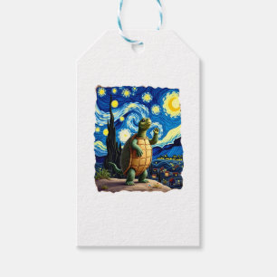 Artistic Turtle Shirt  Starry Night Turtle (1) Gift Tags