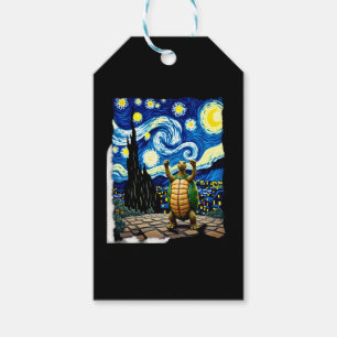 Artistic Turtle Shirt Starry Night Turtle (1) Gift Tags