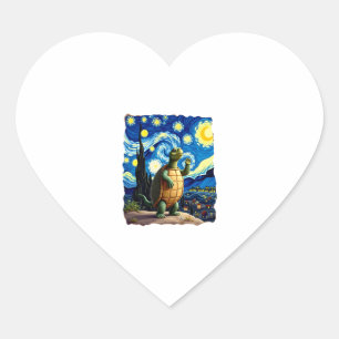 Artistic Turtle Shirt Starry Night Turtle (1) Heart Sticker