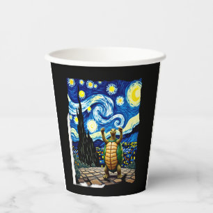 Artistic Turtle Shirt  Starry Night Turtle (1) Paper Cups