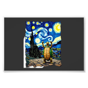 Artistic Turtle Shirt Starry Night Turtle (1) Photo Print