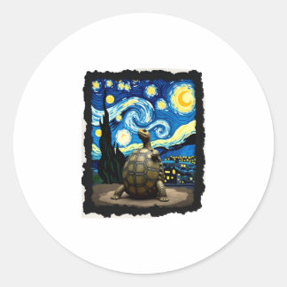 Artistic Turtle Shirt Starry Night Turtle (2) Classic Round Sticker