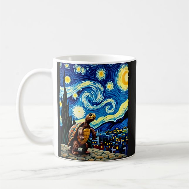 Artistic Turtle Shirt  Starry Night Turtle (2) Coffee Mug (Left)