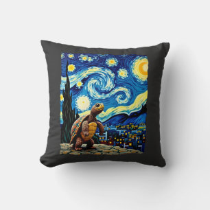 Artistic Turtle Shirt Starry Night Turtle (2) Cushion