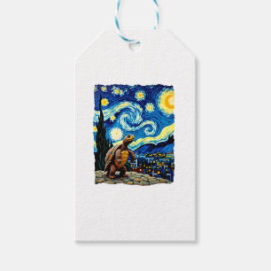 Artistic Turtle Shirt Starry Night Turtle (2) Gift Tags