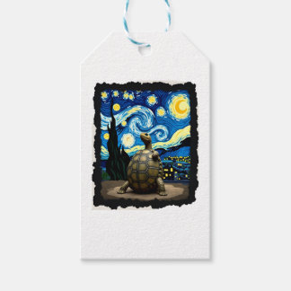 Artistic Turtle Shirt Starry Night Turtle (2) Gift Tags