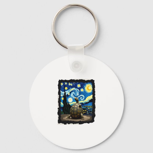 Artistic Turtle Shirt  Starry Night Turtle (2) Key Ring (Front)