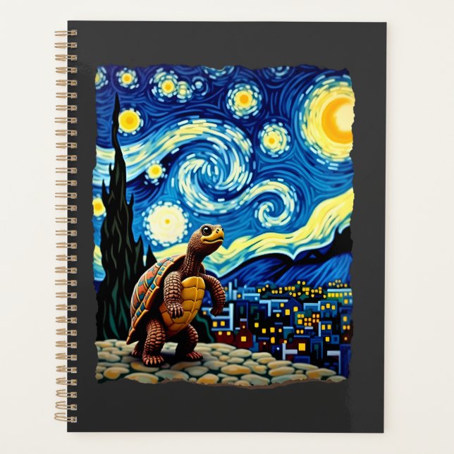 Artistic Turtle Shirt  Starry Night Turtle (2) Planner (Front)