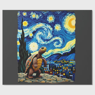 Artistic Turtle Shirt  Starry Night Turtle (2) Wrapping Paper