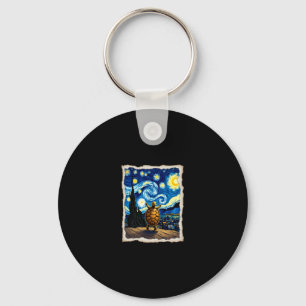 Artistic Turtle Shirt  Starry Night Turtle (3) Key Ring