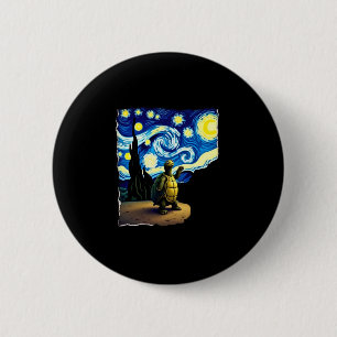 Artistic Turtle Shirt  Starry Night Turtle (4) 6 Cm Round Badge