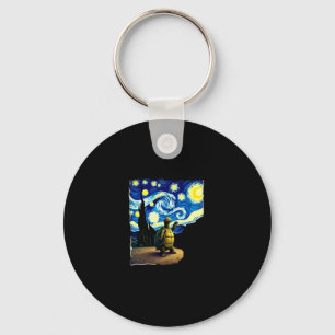 Artistic Turtle Shirt  Starry Night Turtle (4) Key Ring