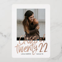 Artistic Type Foil Graduation Announcement Invite
