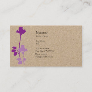 Artistic Unique Purple Roses Buds Watercolor Business Card