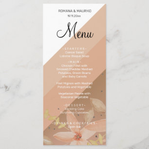 Artistic Unique Terracotta Blush Watercolor Menu