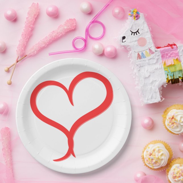 Artistic Valentine Tableware for Events Paper Plate (Party)