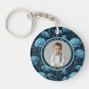 Artistic Valentines Gifts Carnation Photo Key Ring