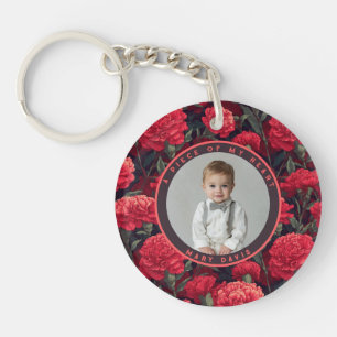 Artistic valentines keepsake Custom Carnation Key Ring