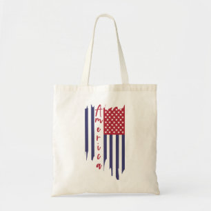 Artistic Vertical American Flag  Tote Bag