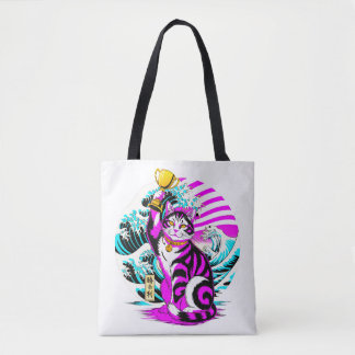 Artistic Victory Cat - Japanese Art Lover Gift Tote Bag