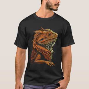 Artistic Vintage Bearded Dragon Minimalist Beardie T-Shirt