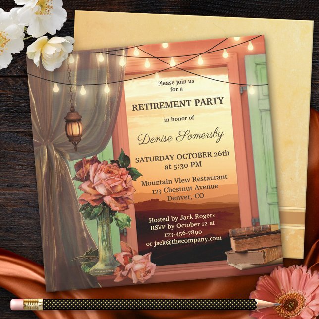 Artistic Vintage Design Retirement Party Invitation (Creator Uploaded)