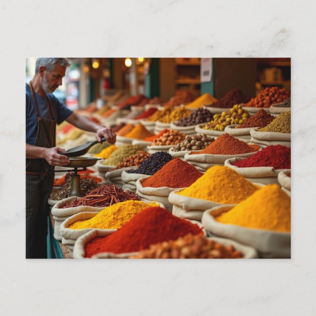Artistic Vision of Rome’s Spice Market Postcard (Front)