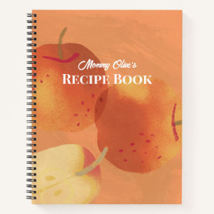 Artistic Warm Orange Painterly Apple Recipe Notebook