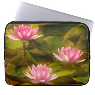 Artistic water lilies, California Laptop Sleeve