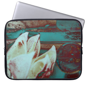 Artistic Water Lilly in Red and Blue Laptop Sleeve