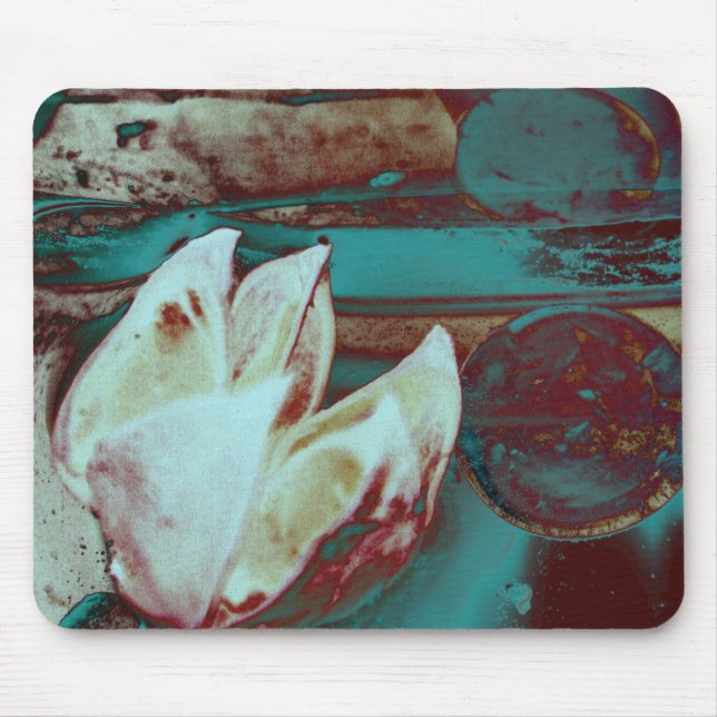 Artistic Water Lilly in Red and Blue Mouse Pad (Front)