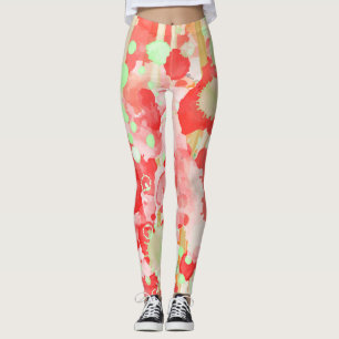 Artistic watercolor abstract pattern leggings